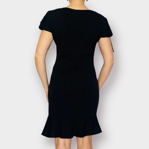 90s Carolyn‎ Eve Black Ruffed Hem Dress - Picture 8 of 9